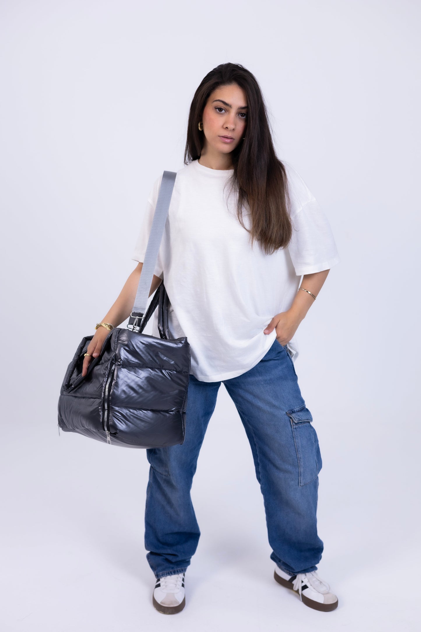 Lora Duffle Bag - Dark Silver