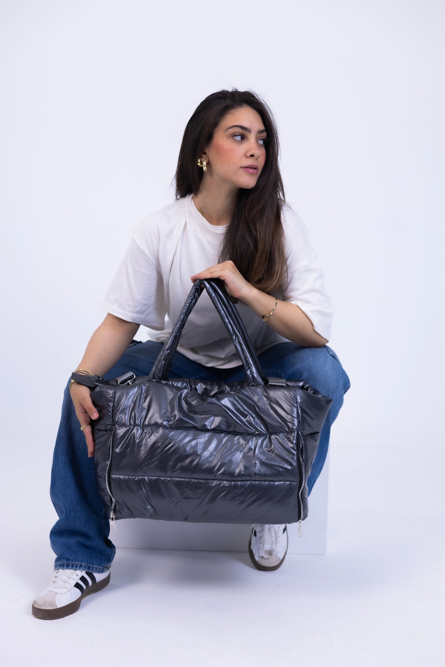 Lora Duffle Bag - Dark Silver